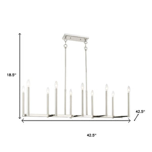 HomeRoots Ten Light Dimmable Chandelier – Modern Cylinder Design with Steel Shades for Elegant Illumination 687164