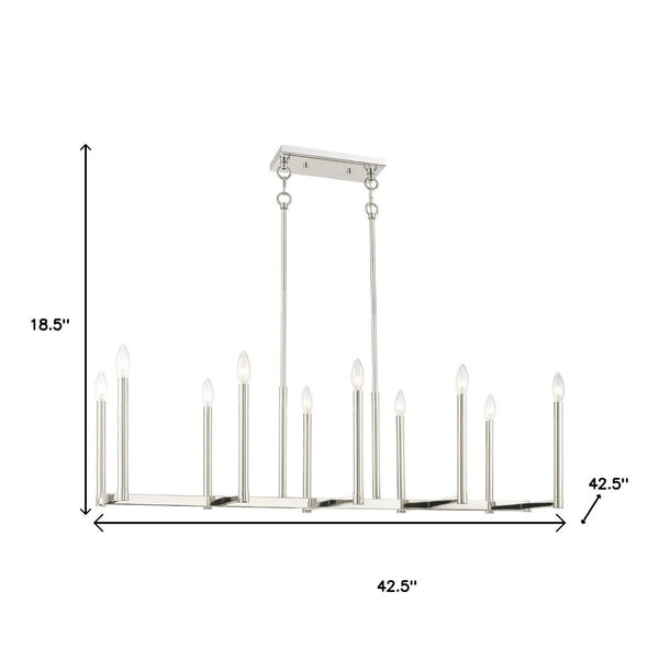 HomeRoots Ten Light Dimmable Chandelier – Modern Cylinder Design with Steel Shades for Elegant Illumination 687164