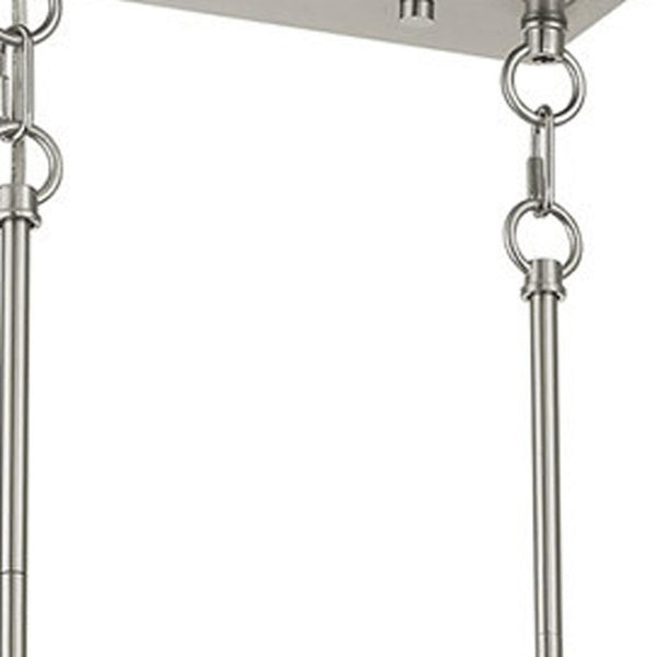 HomeRoots Ten Light Dimmable Chandelier with Modern Cylindrical Shades for Stylish Home Illumination 687165