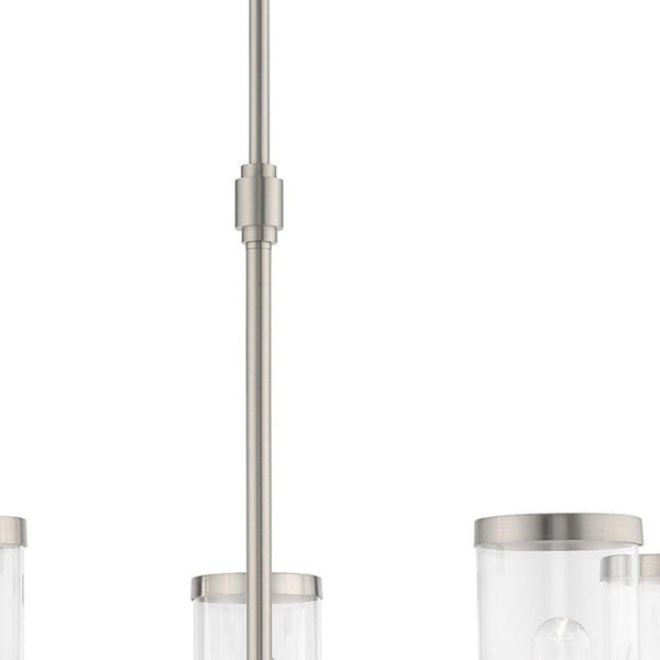 HomeRoots Five Light Dimmable Chandelier with Stylish Steel Shades - Modern Elegance for Any Room 687167