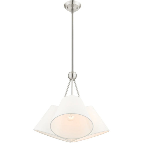 HomeRoots Three Light Dimmable Chandelier - Elegant Cylinder Design for Modern Spaces, Adjustable Ambiance & Style 687170