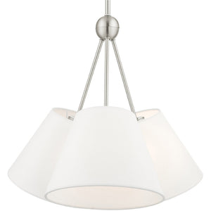 HomeRoots Three Light Dimmable Chandelier - Elegant Cylinder Design for Modern Spaces, Adjustable Ambiance & Style 687170