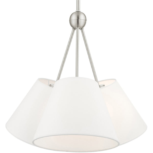 HomeRoots Three Light Dimmable Chandelier - Elegant Cylinder Design for Modern Spaces, Adjustable Ambiance & Style 687170