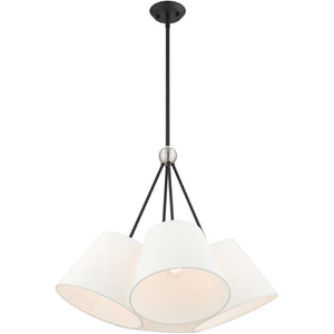 HomeRoots Black Four-Light Dimmable Chandelier with Unique Shades for Modern & Transitional Home Décor 687171