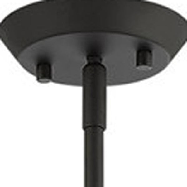 HomeRoots Black Four-Light Dimmable Chandelier with Unique Shades for Modern & Transitional Home Décor 687171