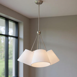 HomeRoots Four Light Dimmable Chandelier - Elegant Modern Design with Durable Steel Shades for Stunning Ambiance 687172