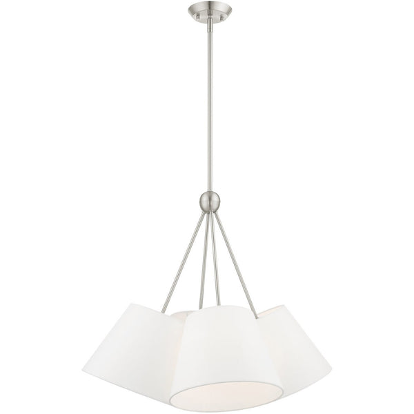 HomeRoots Four Light Dimmable Chandelier - Elegant Modern Design with Durable Steel Shades for Stunning Ambiance 687172