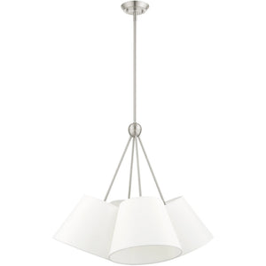 HomeRoots Four Light Dimmable Chandelier - Elegant Modern Design with Durable Steel Shades for Stunning Ambiance 687172
