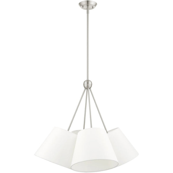 HomeRoots Four Light Dimmable Chandelier - Elegant Modern Design with Durable Steel Shades for Stunning Ambiance 687172