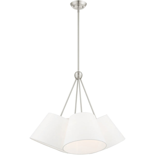 HomeRoots Four Light Dimmable Chandelier - Elegant Modern Design with Durable Steel Shades for Stunning Ambiance 687172