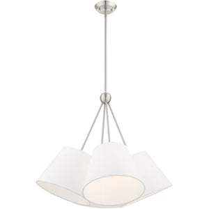 HomeRoots Four Light Dimmable Chandelier - Elegant Modern Design with Durable Steel Shades for Stunning Ambiance 687172