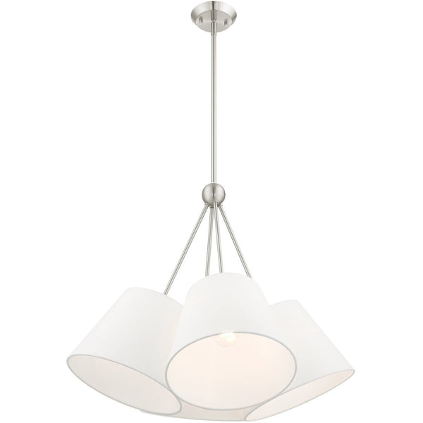 HomeRoots Four Light Dimmable Chandelier - Elegant Modern Design with Durable Steel Shades for Stunning Ambiance 687172