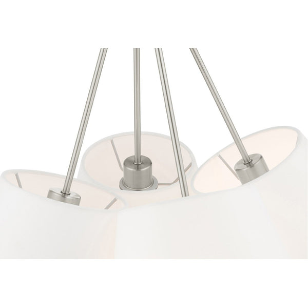 HomeRoots Four Light Dimmable Chandelier - Elegant Modern Design with Durable Steel Shades for Stunning Ambiance 687172