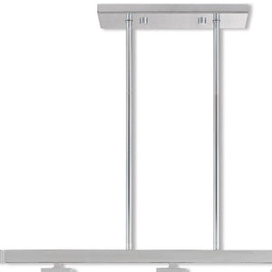 HomeRoots Three Light Dimmable Chandelier – Modern Steel Fixture with Sleek Shades for Stylish Illumination 687173