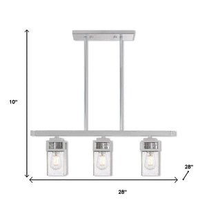 HomeRoots Three Light Dimmable Chandelier – Modern Steel Fixture with Sleek Shades for Stylish Illumination 687173
