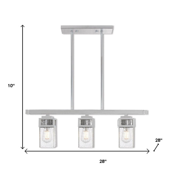 HomeRoots Three Light Dimmable Chandelier – Modern Steel Fixture with Sleek Shades for Stylish Illumination 687173
