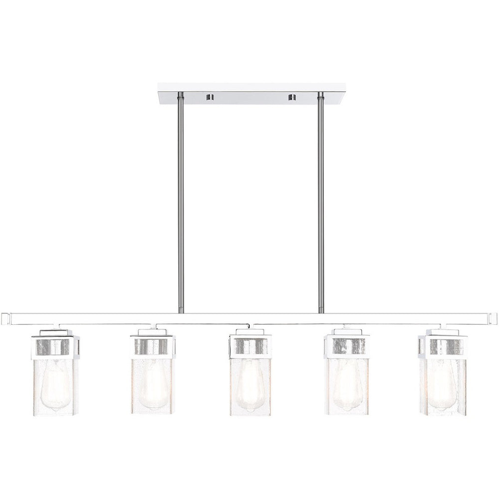 HomeRoots Five Light Dimmable Chandelier - Sleek Cylinder Design for Modern Interiors & Flexible Lighting Control 687174