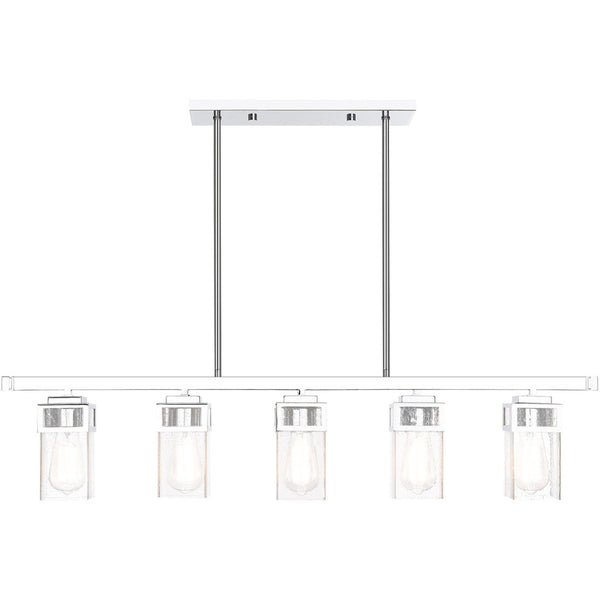 HomeRoots Five Light Dimmable Chandelier - Sleek Cylinder Design for Modern Interiors & Flexible Lighting Control 687174
