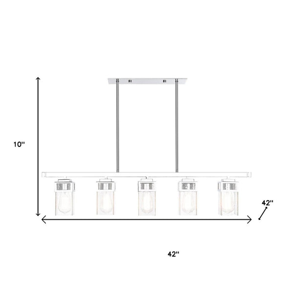 HomeRoots Five Light Dimmable Chandelier - Sleek Cylinder Design for Modern Interiors & Flexible Lighting Control 687174