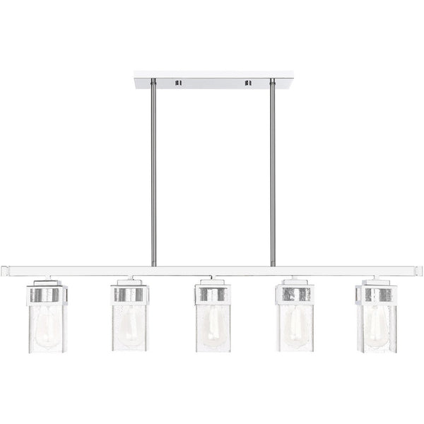HomeRoots Five Light Dimmable Chandelier - Sleek Cylinder Design for Modern Interiors & Flexible Lighting Control 687174