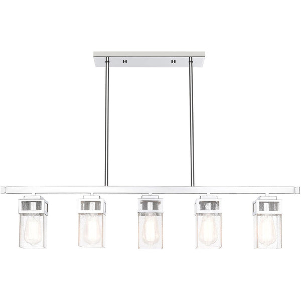 HomeRoots Five Light Dimmable Chandelier - Sleek Cylinder Design for Modern Interiors & Flexible Lighting Control 687174