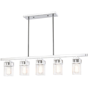 HomeRoots Five Light Dimmable Chandelier - Sleek Cylinder Design for Modern Interiors & Flexible Lighting Control 687174