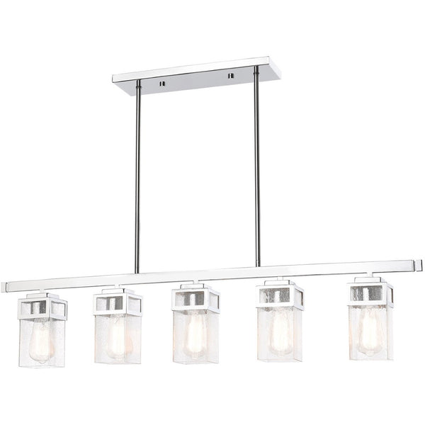HomeRoots Five Light Dimmable Chandelier - Sleek Cylinder Design for Modern Interiors & Flexible Lighting Control 687174