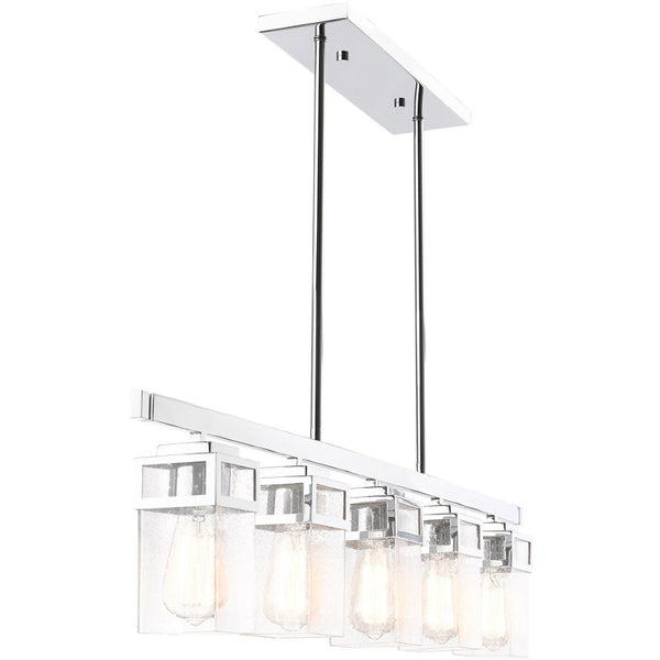 HomeRoots Five Light Dimmable Chandelier - Sleek Cylinder Design for Modern Interiors & Flexible Lighting Control 687174