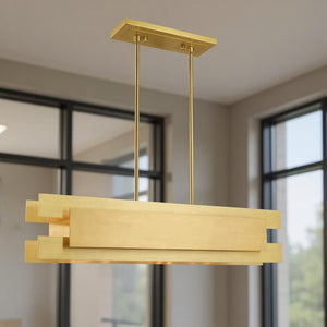HomeRoots Four Light Dimmable Chandelier - Modern Cylinder Fixture with Chic Shades for Stylish Home Ambiance 687180