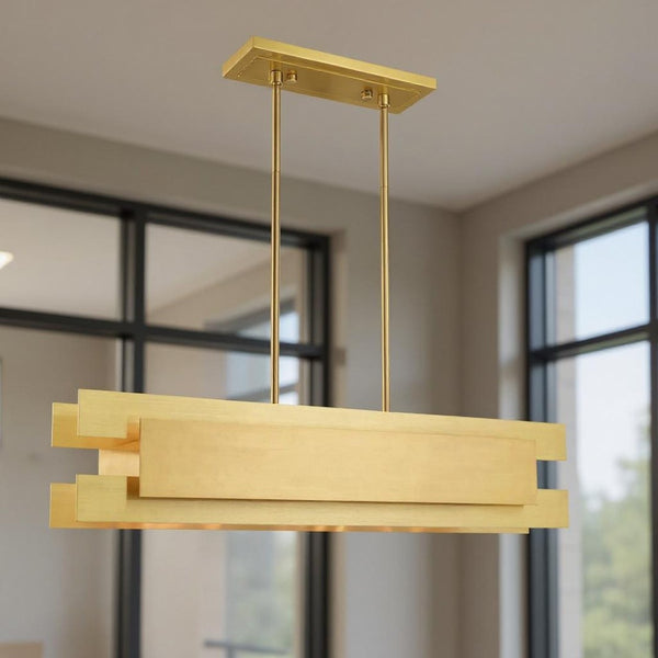 HomeRoots Four Light Dimmable Chandelier - Modern Cylinder Fixture with Chic Shades for Stylish Home Ambiance 687180
