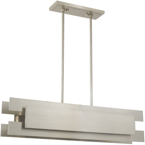 HomeRoots Four Light Dimmable Chandelier - Modern Cylindrical Shades for Stylish Ambiance in Any Space 687181