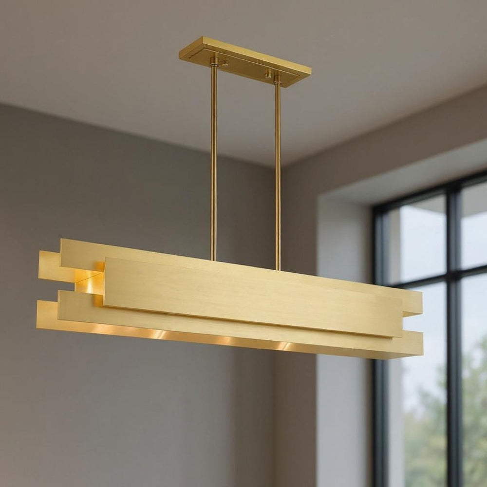 HomeRoots Five Light Dimmable Chandelier - Modern Cylindrical Design with Shades for Dining & Living Spaces 687182