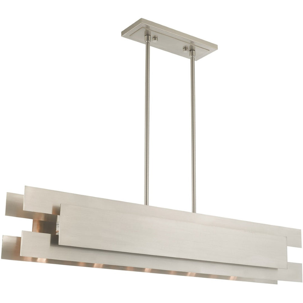 HomeRoots Five Light Dimmable Chandelier - Modern Cylindrical Shades for Elegant Ambiance & Versatile Style 687183