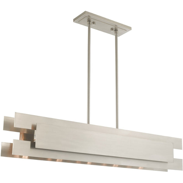 HomeRoots Five Light Dimmable Chandelier - Modern Cylindrical Shades for Elegant Ambiance & Versatile Style 687183