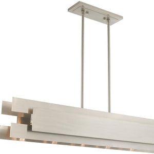 HomeRoots Five Light Dimmable Chandelier - Modern Cylindrical Shades for Elegant Ambiance & Versatile Style 687183