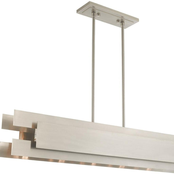 HomeRoots Five Light Dimmable Chandelier - Modern Cylindrical Shades for Elegant Ambiance & Versatile Style 687183