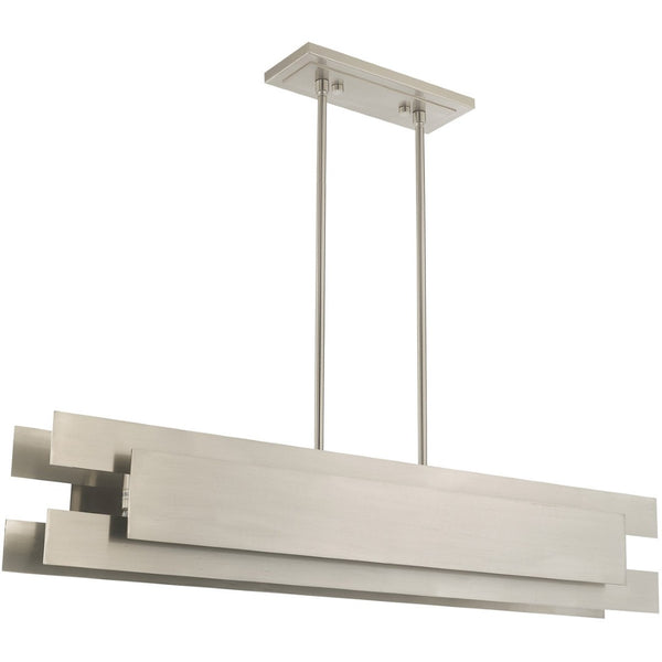 HomeRoots Five Light Dimmable Chandelier - Modern Cylindrical Shades for Elegant Ambiance & Versatile Style 687183