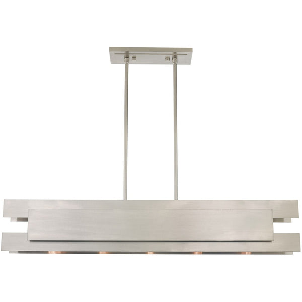 HomeRoots Five Light Dimmable Chandelier - Modern Cylindrical Shades for Elegant Ambiance & Versatile Style 687183