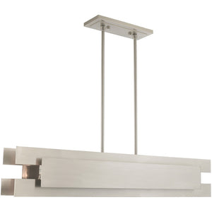 HomeRoots Five Light Dimmable Chandelier - Modern Cylindrical Shades for Elegant Ambiance & Versatile Style 687183