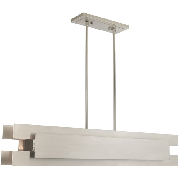 HomeRoots Five Light Dimmable Chandelier - Modern Cylindrical Shades for Elegant Ambiance & Versatile Style 687183