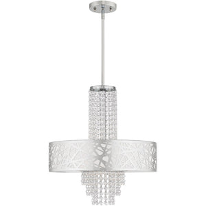 HomeRoots Four Light Dimmable Chandelier - Modern Cylinder Design with Steel Shades for Stylish Illumination 687184