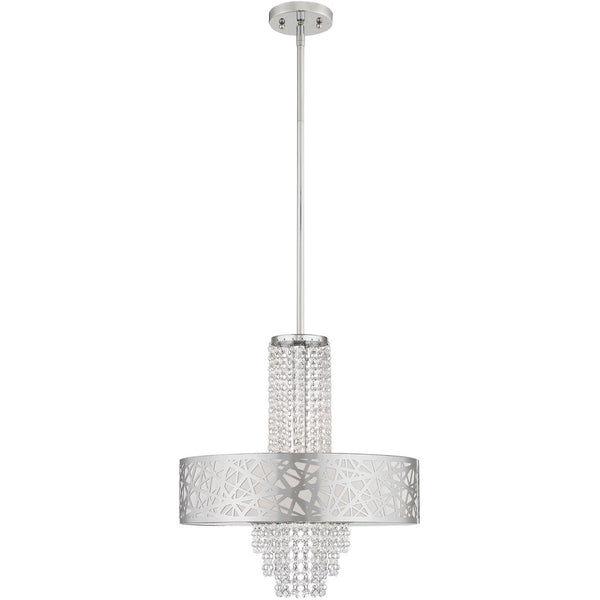 HomeRoots Four Light Dimmable Chandelier - Modern Cylinder Design with Steel Shades for Stylish Illumination 687184