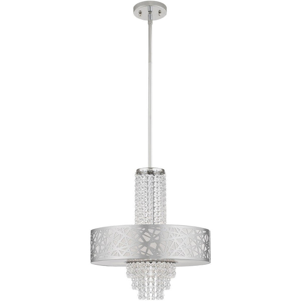HomeRoots Four Light Dimmable Chandelier - Modern Cylinder Design with Steel Shades for Stylish Illumination 687184