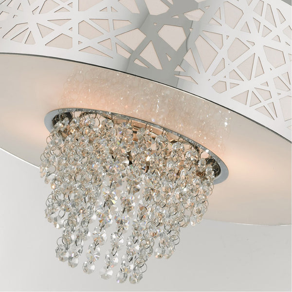HomeRoots Four Light Dimmable Chandelier - Modern Cylinder Design with Steel Shades for Stylish Illumination 687184