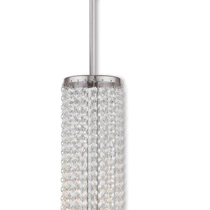 HomeRoots Five Light Dimmable Chandelier - Modern Steel Shades for Elegant Ambiance in Any Space 687185