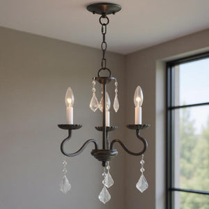 HomeRoots Three Light Dimmable Chandelier – Modern Cylinder Shades, Steel Frame, Ideal for Stylish Spaces 687187