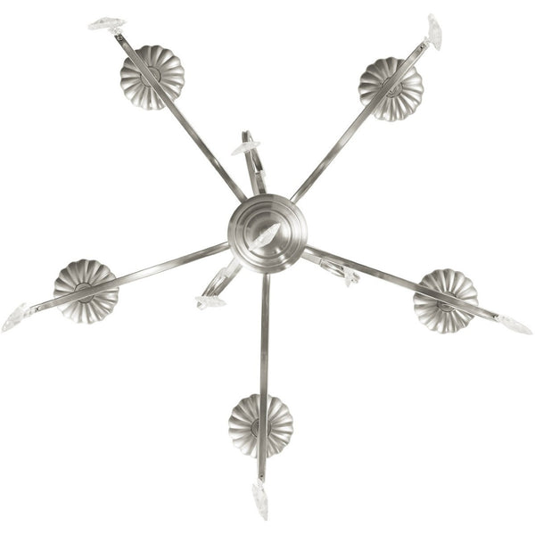 HomeRoots Five Light Dimmable Chandelier with Unique Cylindrical Shades for Modern Home Décor and Ambiance 687188
