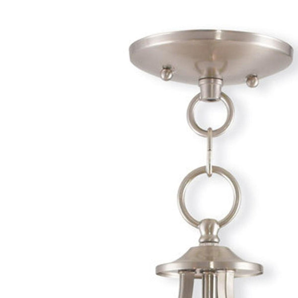 HomeRoots Five Light Dimmable Chandelier with Unique Cylindrical Shades for Modern Home Décor and Ambiance 687188