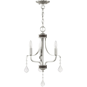 HomeRoots Three Light Dimmable Chandelier - Elegant Cylindrical Design for Modern Spaces with Adjustable Brightness 687190
