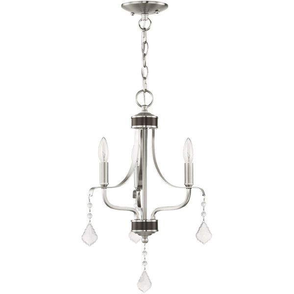 HomeRoots Three Light Dimmable Chandelier - Elegant Cylindrical Design for Modern Spaces with Adjustable Brightness 687190